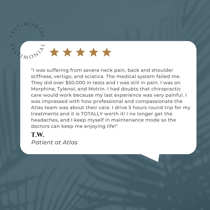 Chiropractic Montrose CO Testimonial T.W